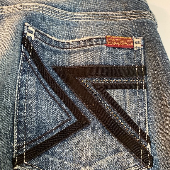 7 For All Mankind Vintage Original Crystal Logo CottonStretch Jeans NeverUsed - Picture 5 of 16